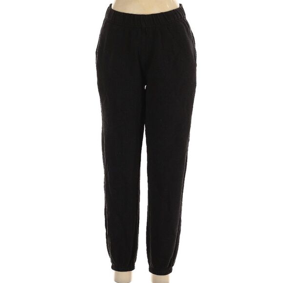 PACT 100% Organic Cotton Cloud Fleece Black Flat front Jogger Pants Size M - Picture 2 of 8